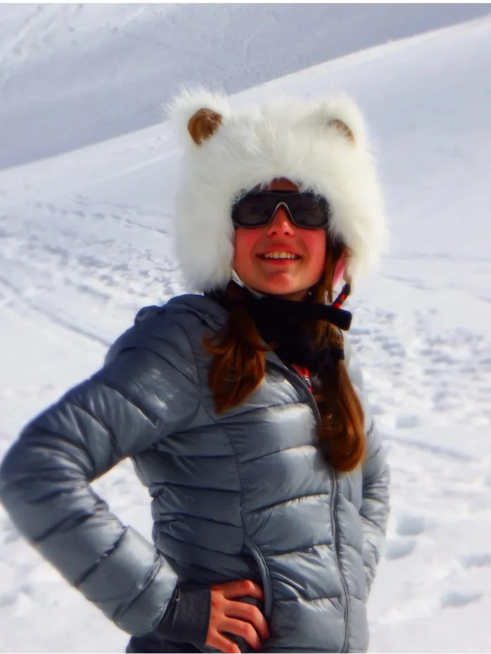 Headztrong Kids Faux Fur Polar Bear Ski Helmet Cover